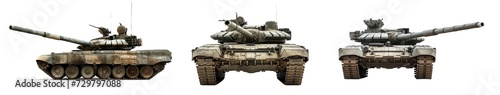 Collection of PNG. Military tank war isolated on a transparent background.