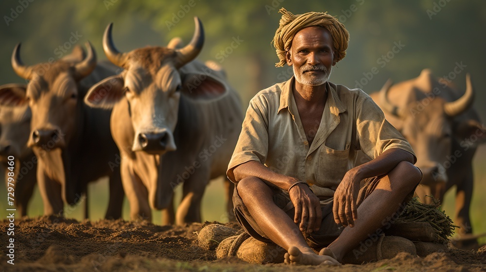 Fototapeta premium Harvesting Dreams by Portraits of Indian, Bangladeshi, South Asian Farmers