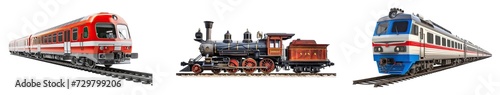 Collection of PNG. Train isolated on a transparent background.