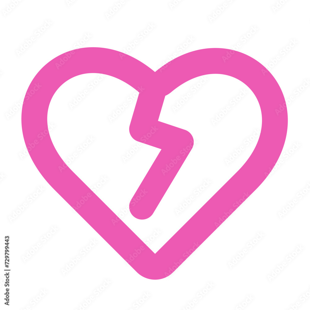 Valentine icon in line style with pink color Valentine icon in line style with pink color