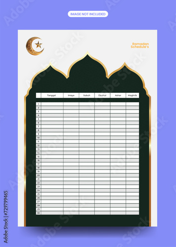 Ramadan Schedule event posters banner template (ID: 729799465)
