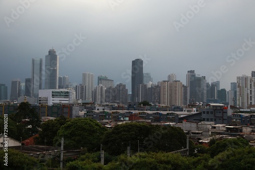 Portrait of a tall building in a city in Jakarta