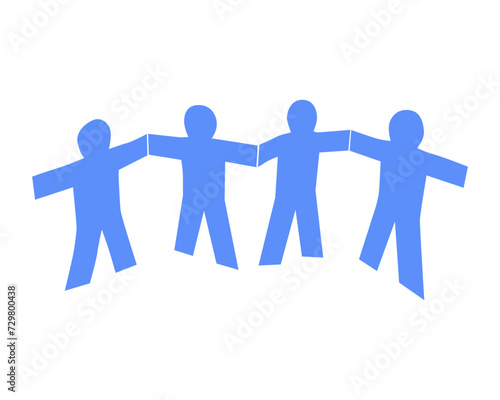Chain of people. Paper human doll