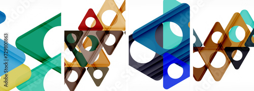 Abstract background set, showcasing a dynamic interplay of triangles. Fusion of modern design and geometric allure