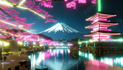 Futuristic image of Japan photo