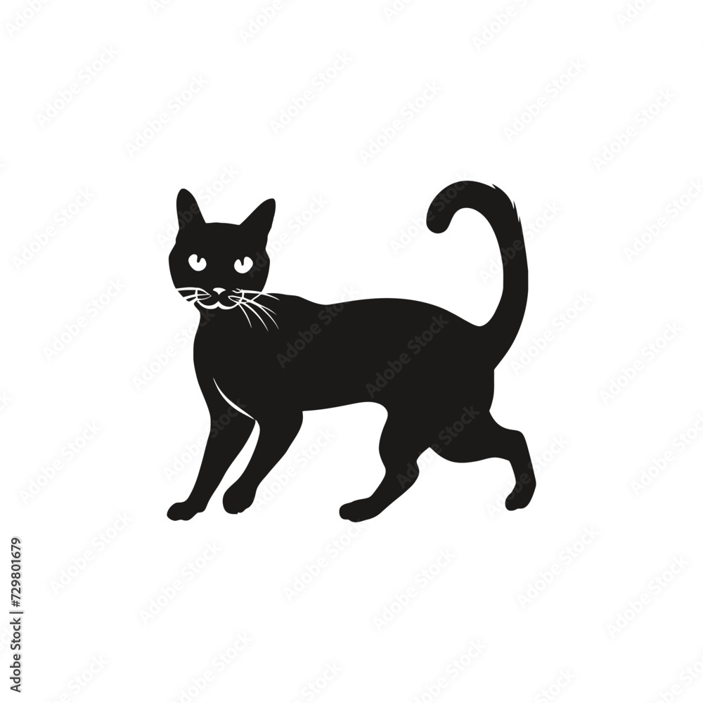 Siamese cat vector silhouette