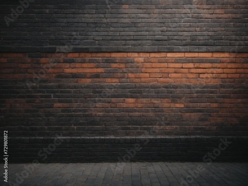 Dark grey and black grunge brick wall texture background  Plain wallpaper without object