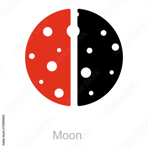 Moon and astronomy icon concept