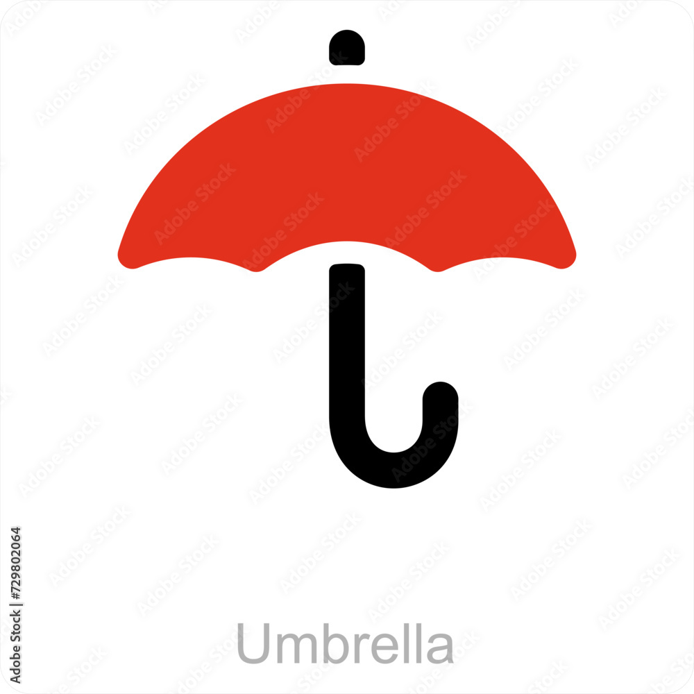 Umbrella and keep dry icon concept Umbrella and keep dry icon concept