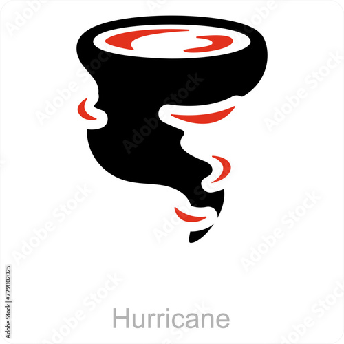 Hurricane and tornado icon concept