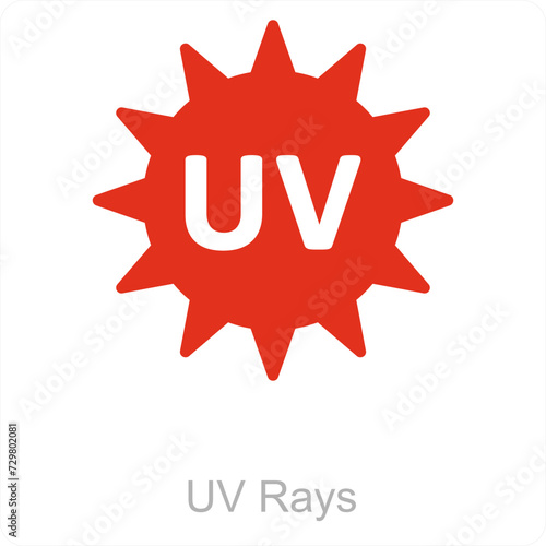 UV Rays and Ultraviolet radiation icon concept