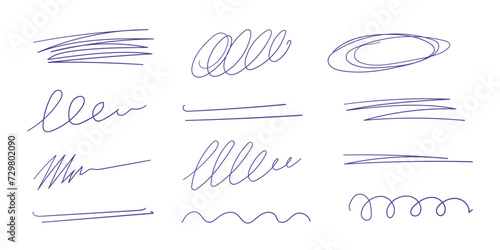 Pen drawn line vector. Hand drawn doodle marker stroke of graffiti texture grunge style.