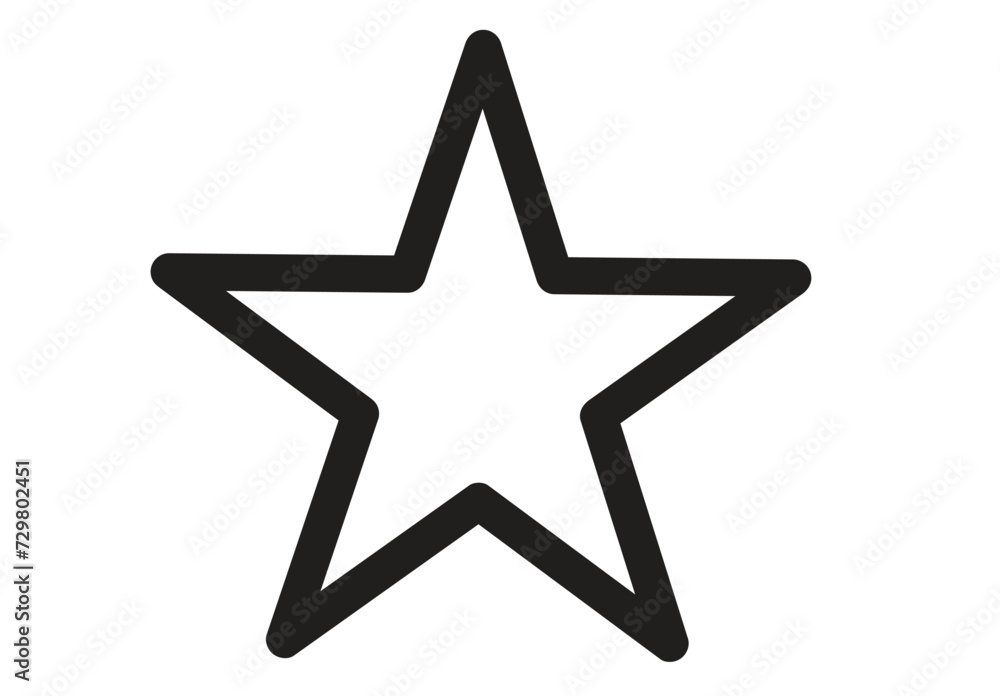 5 pointed Star Black Thick Outline drawing. Editable Clip Art. 5 pointed Star Black Thick Outline drawing. Editable Clip Art.