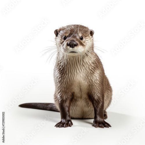 Photo of otter isolated on white background