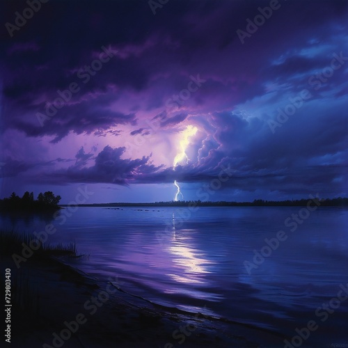 thunderstorm over the lake