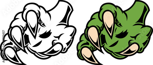 Monster hand with claws. Vector design element