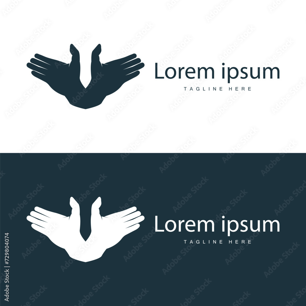 Simple hand and fingers vector design minimalist black silhouette product brand hand logo template Simple hand and fingers vector design minimalist black silhouette product brand hand logo template