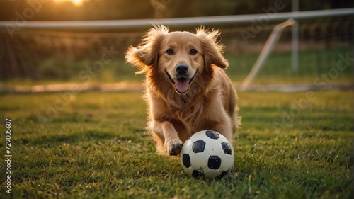 dog playing football