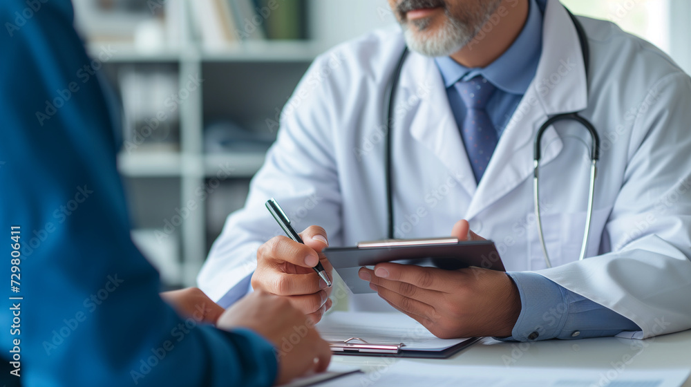 A patient consulting with doctor A patient consulting with doctor