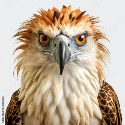 Photo of Philippine eagle isolated on white background