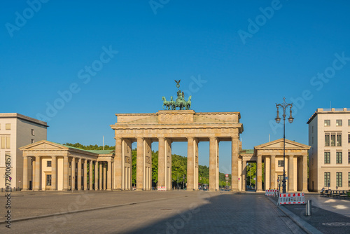 Berlin Germany, city skyline at Brandenburg Gate (Brandenburger Tor)