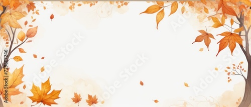 Autumn background: yellow-orange leaves on white, great for text or objects. © Eureka Design