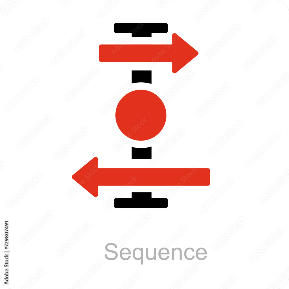 Sequence and series icon concept