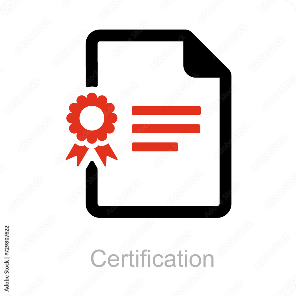 Certification and award icon concept Certification and award icon concept