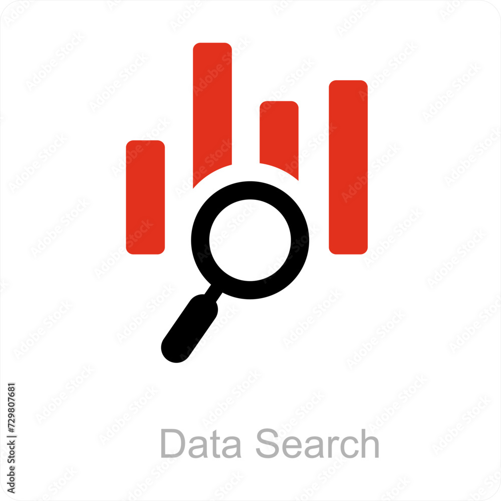 Data Search and analysis icon concept Data Search and analysis icon concept