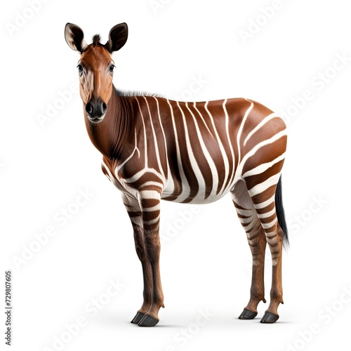 Photo of okapi animal isolated on white background photo