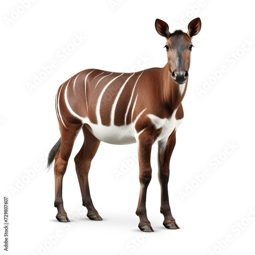 Photo of okapi animal isolated on white background photo