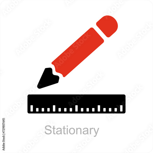Stationary and geometry icon concept