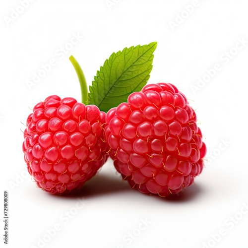 Photo of raspberry isolated on white background