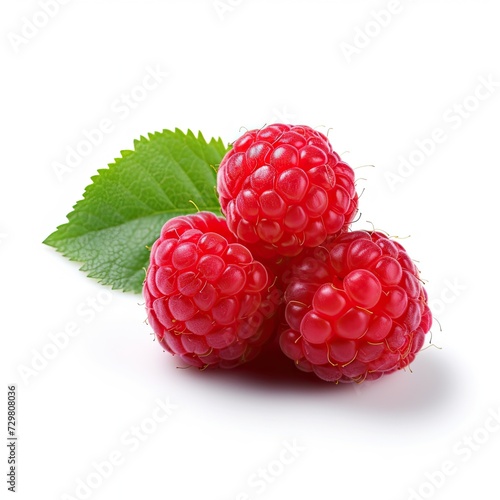 Photo of raspberry isolated on white background