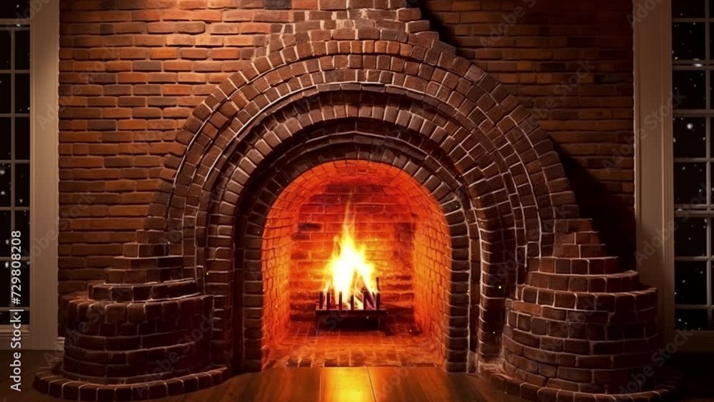 fireplace made of bricks. seamless looping overlay 4k virtual video animation background fireplace made of bricks. seamless looping overlay 4k virtual video animation background