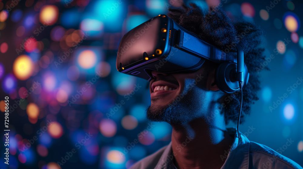 Man wearing VR headset Man wearing VR headset
