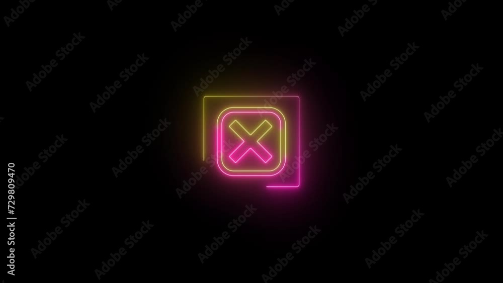 Neon check mark sign animated. Light check symbol . Neon check mark sign animated. Light check symbol .
