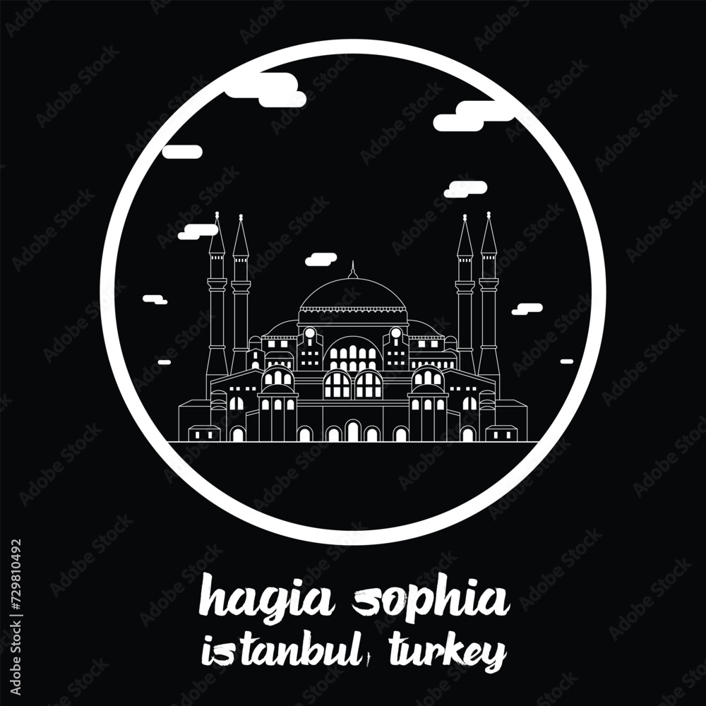 Circle Icon Hagia Sophia. Vector illustration Circle Icon Hagia Sophia. Vector illustration