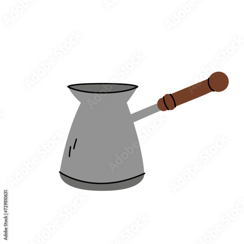 Wallpaper Mural Turk for brewing coffee. Coffeepot doodle vector illustration. Making fresh breakfast beverage. Cute doodle design element. Simple hand drawn object Torontodigital.ca