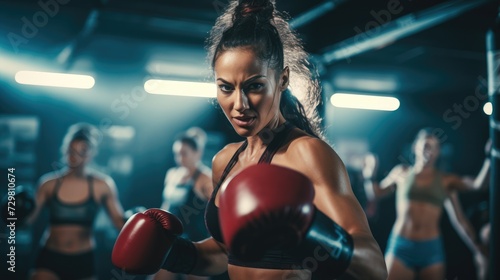 Female MMA Fighters Train with Focus and Determinity in Gym © _veiksme_