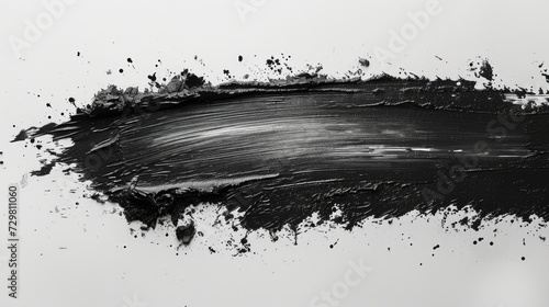 Bold Black Brushstroke Isolated on White Background Art
