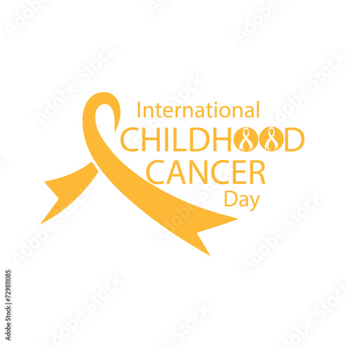 Vector illustration of International Childhood Cancer Day design template concept observed with Yellow Ribbon.