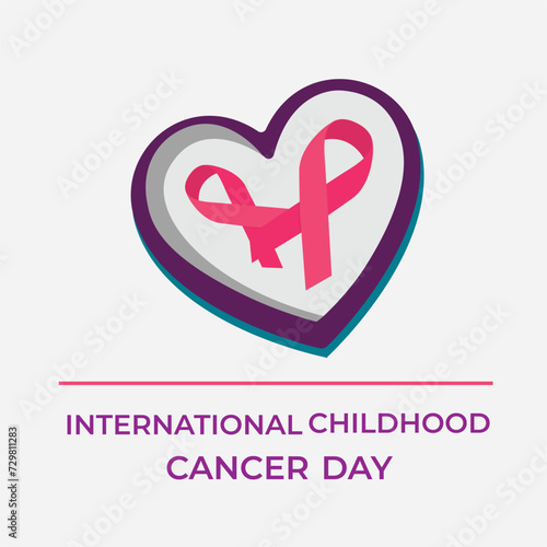 Vector illustration of International Childhood Cancer Day design template concept observed with Yellow Ribbon.