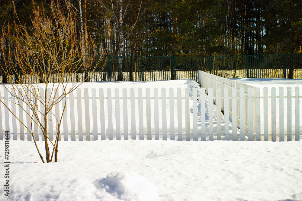 snow and fence snow and fence