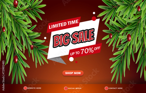 limited big sale discount template banner with copy space for product sale with abstract gradient red background design
