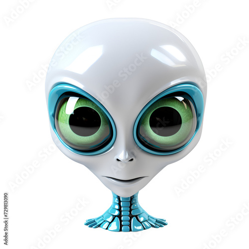 3D Cartoon Alien Illustration Logo Digital Artwork No Background