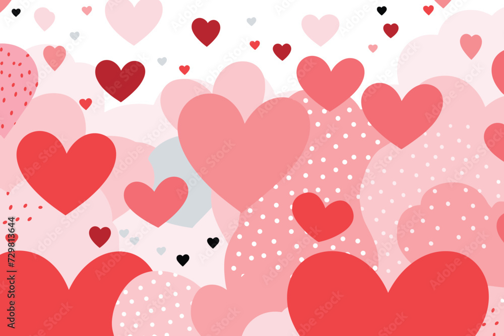 valentines day background with love symbols and dots vector illustration