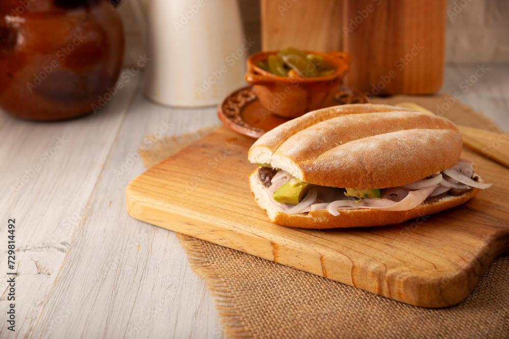 Mexican ham sandwich, in Mexico it is called Torta de Jamon, it is the