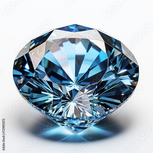 Luxury shiny diamond close up on white background