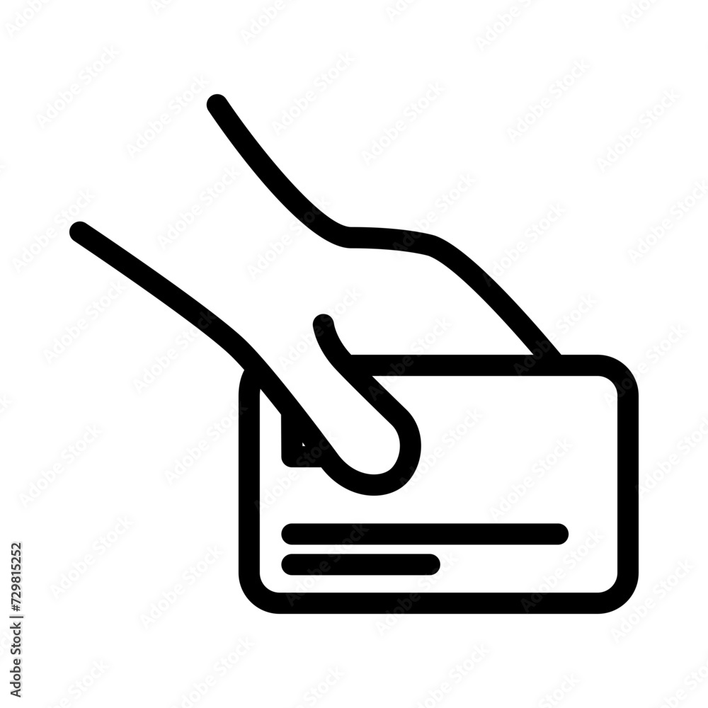 The cashless icon in line style The cashless icon in line style